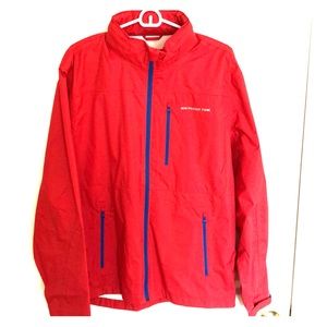 Vintage red w royal blue zippers rain jacket shell